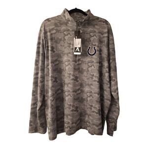 Colts Liscenced Antigua Brigade Camo Mens Shirt Quarter Zip Athletic 3x NWT